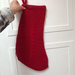 Wendy Bellissimo like new red woven crochet Christmas stocking 21x9